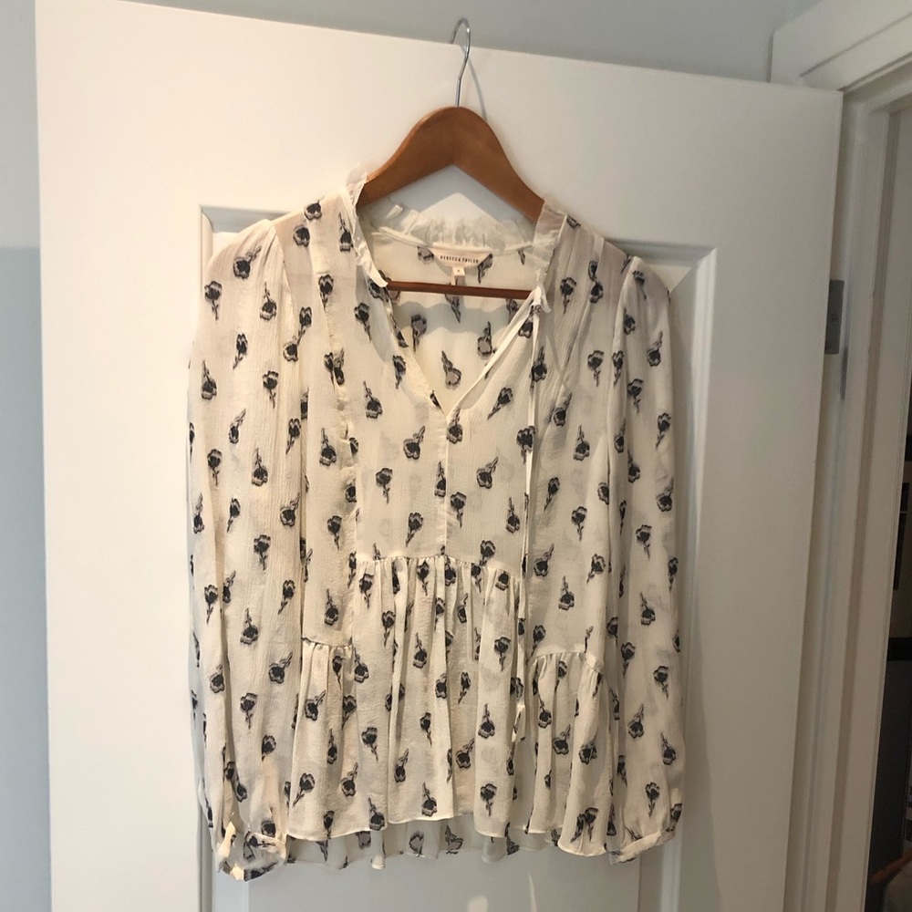 Rebecca Taylor Tulip Clip Peasant Blouse